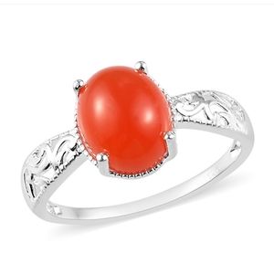 Red Onyx Ring solitaire Ring Sz7